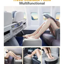 Sittpuffar>Uppblåsbart fotstöd för resor, kontor och hem i blått [ZHE]