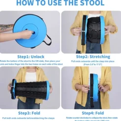 Pallar>Uppgraderad hopfällbar pall, fällbar stol med brytarlås - Prodable campingpall med belastningskapacitet 400 pund, infällbar