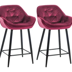 BellaFurn Stolar>Uppsättning av 2 sammet barstolar - Uppdaterad säte - Modern design och komfort