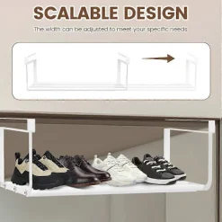 FMYSJ Hyllor>Utdragbart hängande skoställ, infällbar skohylla, hängande förvaring och organisering under hyllan, justerbar hållare A (FMY)