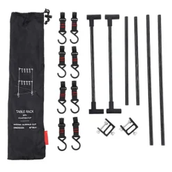 Balkongmöbler>Utomhus skrivbordshylla Multifunktion Ultralätt bärbar skrivbordshylla med justerbara lägerkrokar