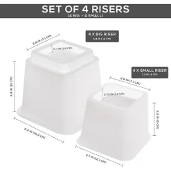 Sängar>Utopia Bedding Justerbara Möbelben för Säng (Set med 8), Kraftiga Lyft för Soffa och Bord - Stödjer upp till 0,7 kg - (vit) vit