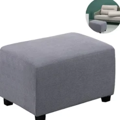Sittpuffar>Uttöjbart puffskydd, lätt att leva, förvaring, förvaring, förvaring, skyddande möbler, flexibel rektangel med elastisk botten