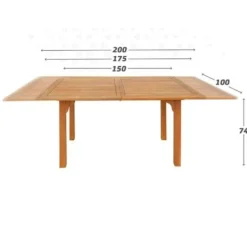 Matbord>Utvidbart bord - Aktive - 200x100 cm - Akacia trä - 8 platser - Modern design