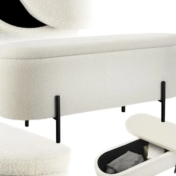 tectake Kistor & Koffertar>Vadderad sittbänk med förvaring, Lanja