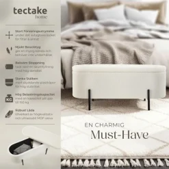 tectake Kistor & Koffertar>Vadderad sittbänk med förvaring, Lanja