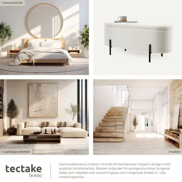 tectake Kistor & Koffertar>Vadderad sittbänk med förvaring, Lanja