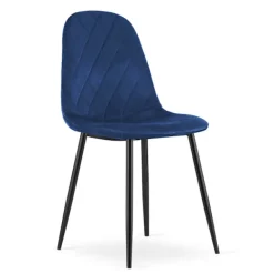 Valora Fåtöljer>DAPI Marinblå sammetsfåtölj med metallben x2