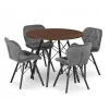 Valora Matgrupper>KOVA 80 Rundt askbordsset med 4 WAKO grå stolar
