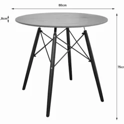 Valora Matbord>KOVA Runt Bord Mörk Ask MDF 80cm