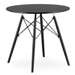 Valora Matbord>KOVA TODI Runt Bord 80cm - Svart / Svarta Ben