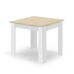 Valora Matbord>NP Fyrkantigt Matbord Sonoma Ek Skiva med Vita Ben