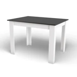 Valora Matbord>NP Rektangulärt Matbord Svart Skiva med Vita Ben