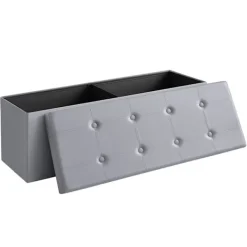 Valora Sittpuffar>POUF Förvaringsottoman Ljusgrå MDF för sovrum