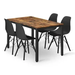 Valora Matgrupper>ROVA Rektangulärt bordsset med 4 OSAKA-stolar svart