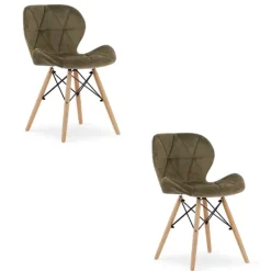 Valora Fåtöljer>WAKO Sammetsfåtölj - Modern Ergonomisk Design, Brun x 2