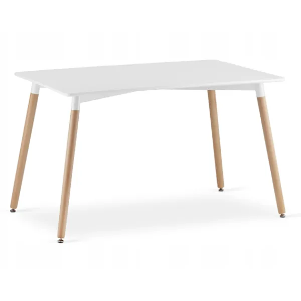 Valora Matgrupper>YURO rektangulärt bord 120x80 Vit + 6 OSAKA grå stolar