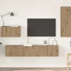 vidaXL Tv-Bänkar>Vägg TV Skåp Väggmonterad 4 pcs Artisan Ek Konstruerat trä