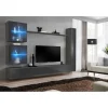 AC-DÉCO Tv-Bänkar>Väggenhet - Switch XVIII - 2 LED-montrar - 1 vertikal monter - 2 TV-bänkar - 1 hylla - Grafit