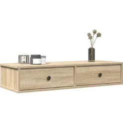 vidaXL Hyllor>Vägghylla med lådor sonoma-ek 100x37,5x19 cm konstruerat trä