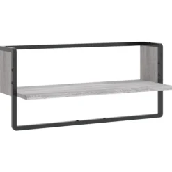 vidaXL Hyllor>Vägghylla med stång grå sonoma 65x25x30 cm