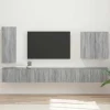 vidaXL Tv-Bänkar>Väggmonterad 6 pcs Grå Sonoma