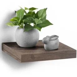 HOMEA Hyllor>Väggmonterad Designhylla "Flytande" 25cm Valnöt