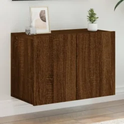 vidaXL Tv-Bänkar>Väggmonterad tv-bänk brun ek 60x30x41 cm