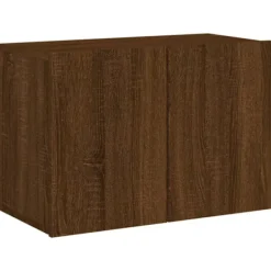 vidaXL Tv-Bänkar>Väggmonterad tv-bänk brun ek 60x30x41 cm