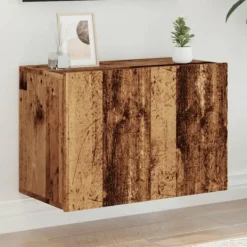 vidaXL Tv-Bänkar>Väggmonterad tv-bänk gammalt trä 60x30x41 cm