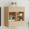 vidaXL Tv-Bänkar>Väggmonterad tv-bänk LED sonoma-ek 58,5x30x60,5 cm