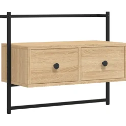 vidaXL Tv-Bänkar>Väggmonterad tv-bänk sonoma-ek 60,5x30x51 cm konstruerat trä