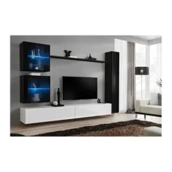SWITCH Tv-Bänkar>Väggmonterad TV-möbel - XVIII - 283 cm x 180 cm x 40 cm - Svart och vit