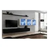 Tv-Bänkar>Väggmonterad TV-möbel - Switch XVII - 340 cm x 150 cm x 40 cm - Svart och vit