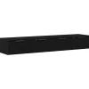 vidaXL Tv-Bänkar>Väggmonterat skåp med låda 2 pcs Svart Ek 68 x 30 x 20 cm