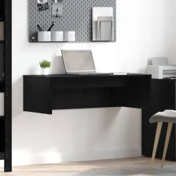 vidaXL Kontorsmöbler>Väggmonterat skrivbord Väggmonterad Svart Ek 100 x 45 x 30 cm
