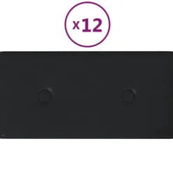 vidaXL Sängar>Väggpaneler 12 st svart 30x15 cm konstläder 0,54 m²