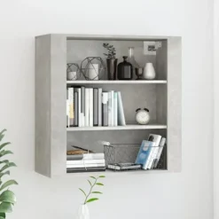 vidaXL Hyllor>Väggskåp betonggrå 80x33x80 cm konstruerat trä