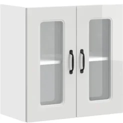 vidaXL Skåp>Väggskåp för kök med glasdörr Kalmar högglans vit konstruerat trä