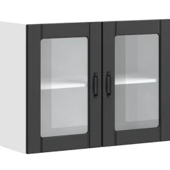 vidaXL Skåp>Väggskåp för kök med glasdörr Lucca svart konstruerat trä