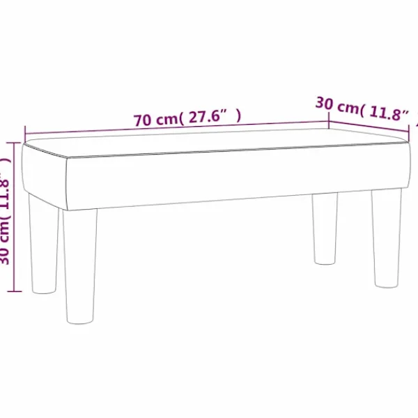 vidaXL Balkongmöbler>| bänk | Mörk 70 x 30 x 30 cm Sammet