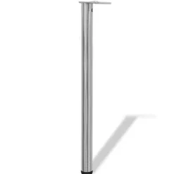 vidaXL Matbord>4 Justerbara bordsben i borstad nickel 870 mm