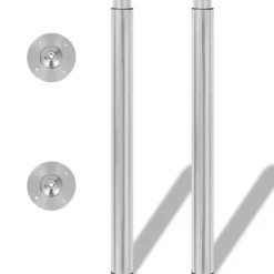 vidaXL Småbord>2 Teleskopiska bordsben i borstad nickel 710 mm-1100 mm
