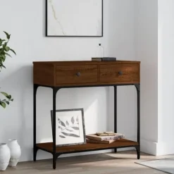 vidaXL Småbord>Avlastningsbord ek 75x34,5x75 cm konstruerat trä