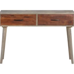 vidaXL Småbord>Avlastningsbord 110x35x75 cm massivt grovt mangoträ