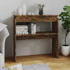 vidaXL Småbord>Avlastningsbord rökfärgad ek 80x30x80 cm konstruerat trä