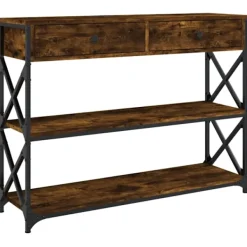 vidaXL Småbord>Avlastningsbord rökfärgad ek 100x28x75 cm konstruerat trä