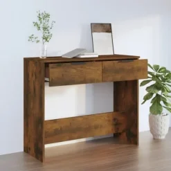 vidaXL Småbord>Avlastningsbord rökfärgad ek 90x36x75 cm konstruerat trä