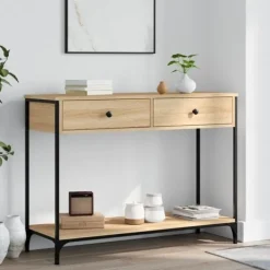 vidaXL Småbord>Avlastningsbord sonoma-ek 100x34,5x75 cm konstruerat trä