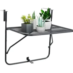 Balkongmöbler>vidaXL Balkongbord 60x40 cm Stål Black